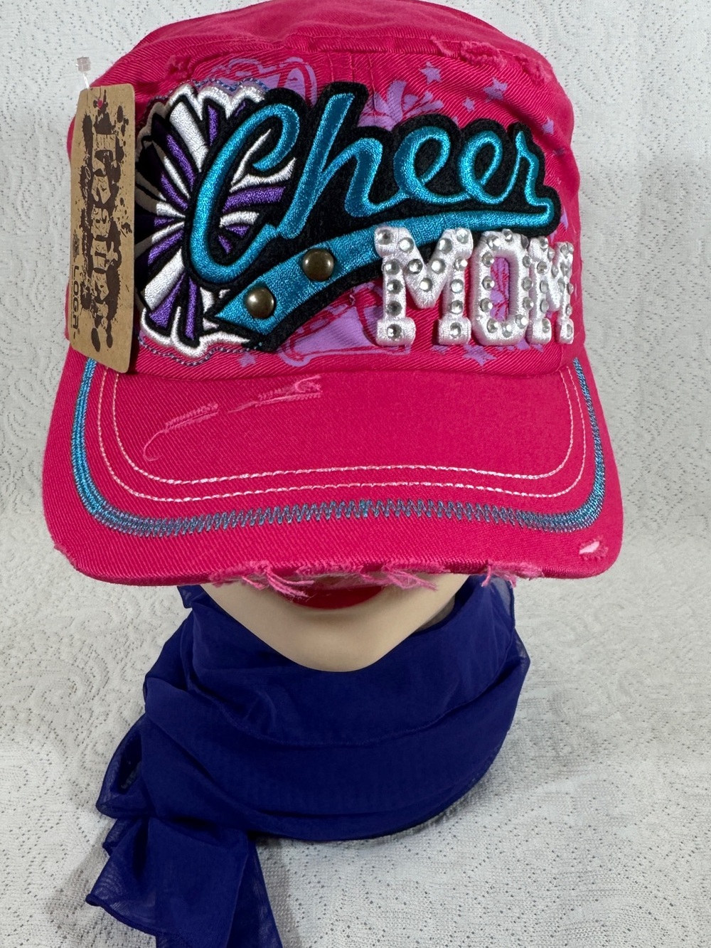 New With Tag Cheer Mom Pink women Cap with Embroidered Applique